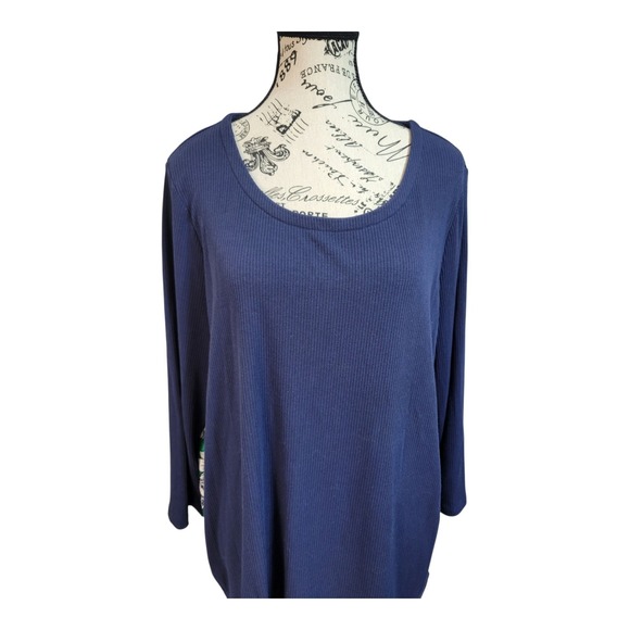 Charter Club Blouse Plain In Front But Floral Satin Print On The Back XL - Picture 3 of 8